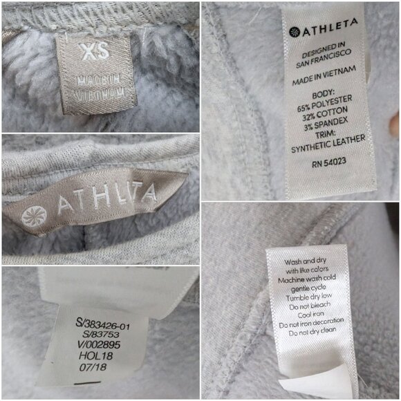 Athleta Cozy Karma Sweatshirt Dress Womens Grey Back Zip Long Sleeve Size XS - Picture 5 of 12
